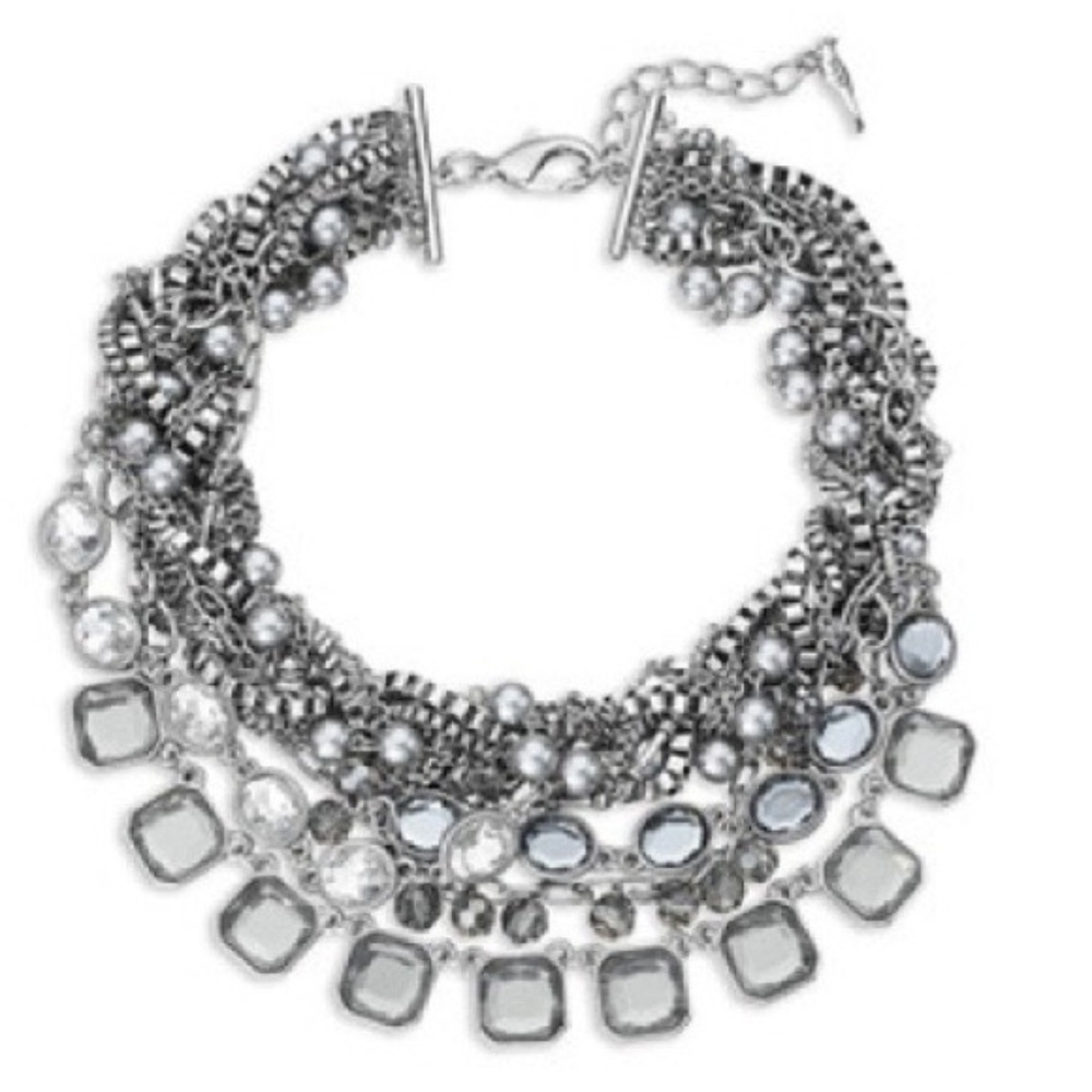 Chloe + Isabel Torsade MultiStrand Silver Necklace